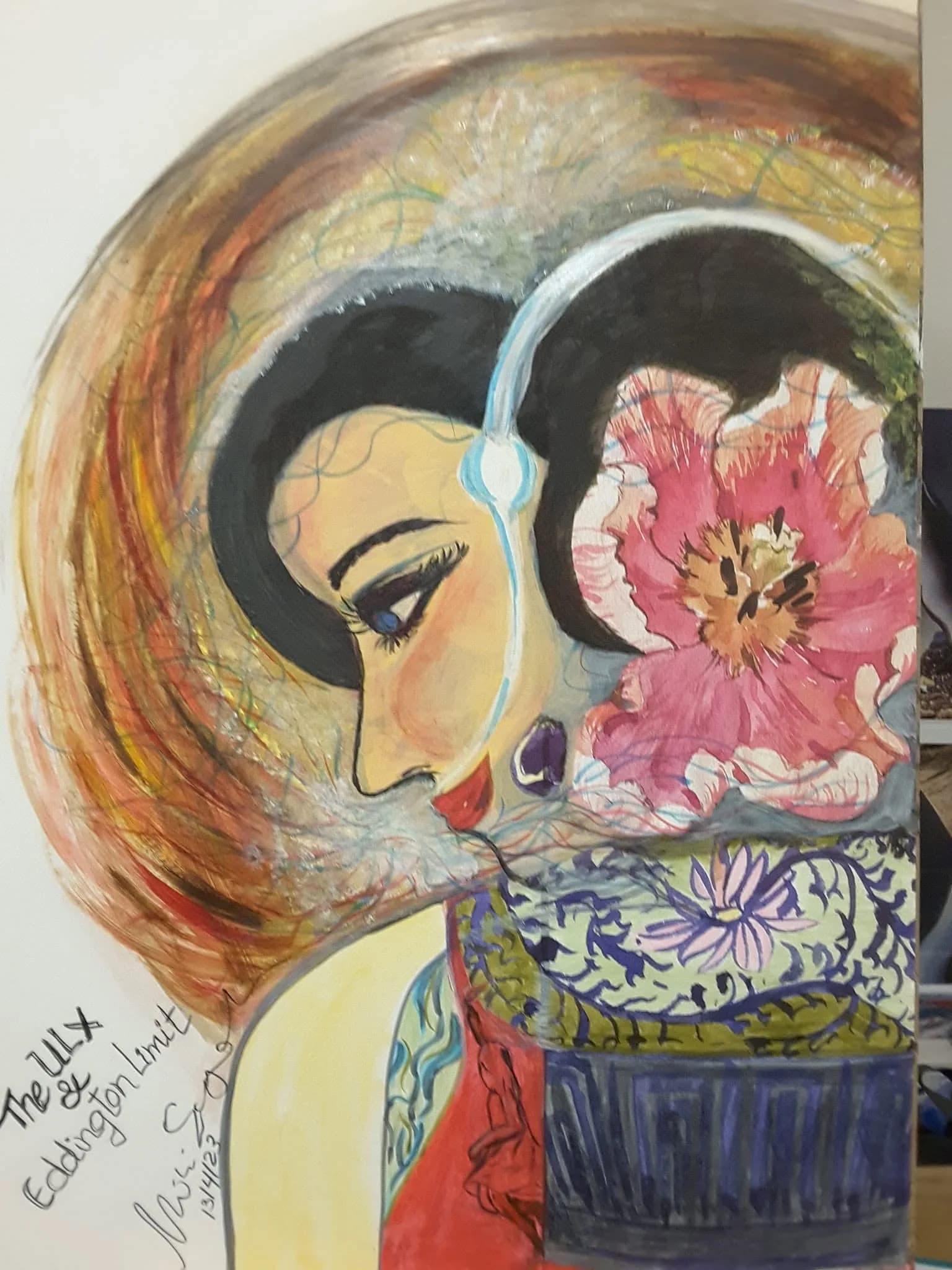 The ULX & Eddington Limit, one of Daw Mi’s mixed-media portraits